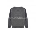 Men's Knitted V-neck Wool Acrylic Pullover